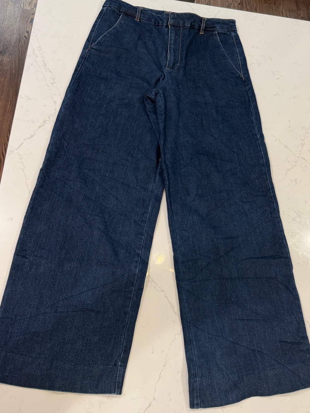 OAT women’s Wide-Leg Dark Blue Denim Jeans